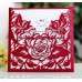 Red Rose Invitation Card Laser Cut Paper Valentine's Day Card